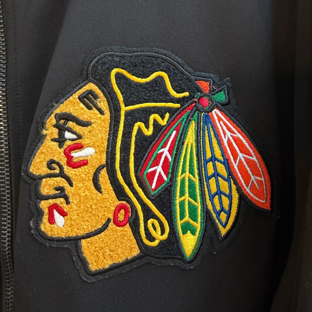 Chicago Blackhawks Black Varsity Jacket - Picture 4 of 10